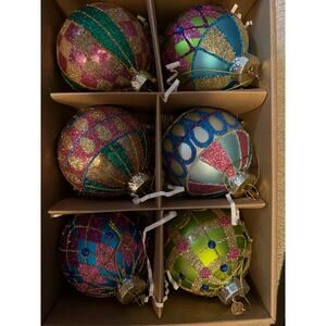 NWT Patience Brewster Glass Ornaments from the Paradise Collection-set of 6
